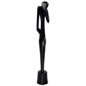 Escultura humana para decoración de hogar y oficina Decoración de mesa hecha a mano de calidad premium con revestimiento negro para Navidad y decoración de la India - Product Image 3