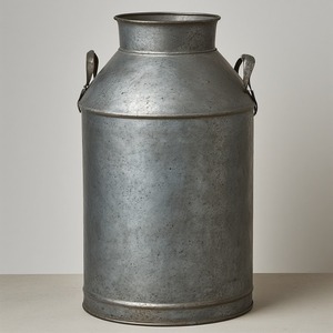 Lata de leche galvanizada de estilo rústico hecha a mano, acabado Gris Premium para cocina, jardín al aire libre, cafetería, interiores de granja - Product Image 5
