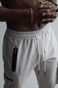 Wholesale 100% Cotton <b>Men's</b> Cargo <b>Jogger</b> Pants <b>Slim</b> <b>Fit</b> Warm Casual Plain Trousers Low Waist Straight Stacked Pattern OEM Logo - Product Image 4