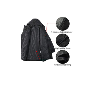 Chaqueta acolchada para hombre con diseño de panel de bloque de color Chaqueta acolchada para hombre con tela resistente al viento y al agua - Product Image 4