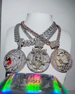 Magnifique pendentif chaîne hip-hop pour enfants, fabriqué en argent sterling 925, orné de diamants Moissanite à clarté VVS, 2-4 pouces - Product Image 1