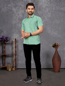 Stylish slub cotton Casual Mens Shirts với <span class=keywords><strong>Soft</strong></span> Touch vải tốt nhất cho các sự kiện mùa hè các cuộc tụ họp và bán trang phục chính thức - Product Image 4