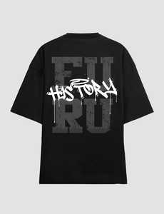 Nouveauté 180g T-shirts tricotés en coton personnalisés à épaules tombantes Streetwear T-shirts surdimensionnés OEM Logo imprimé pour hommes femmes solides - Product Image 5