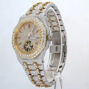 Dernière montre de luxe en diamant faite à la main VVS Clarity Lab Grown Diamond Watch entièrement glacé montre-bracelet à bas prix