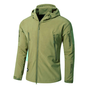 Veste de sport décontractée imperméable à col montant léger pour hommes veste coupe-vent Softshell en tissu enduit d'été - Product Image 3