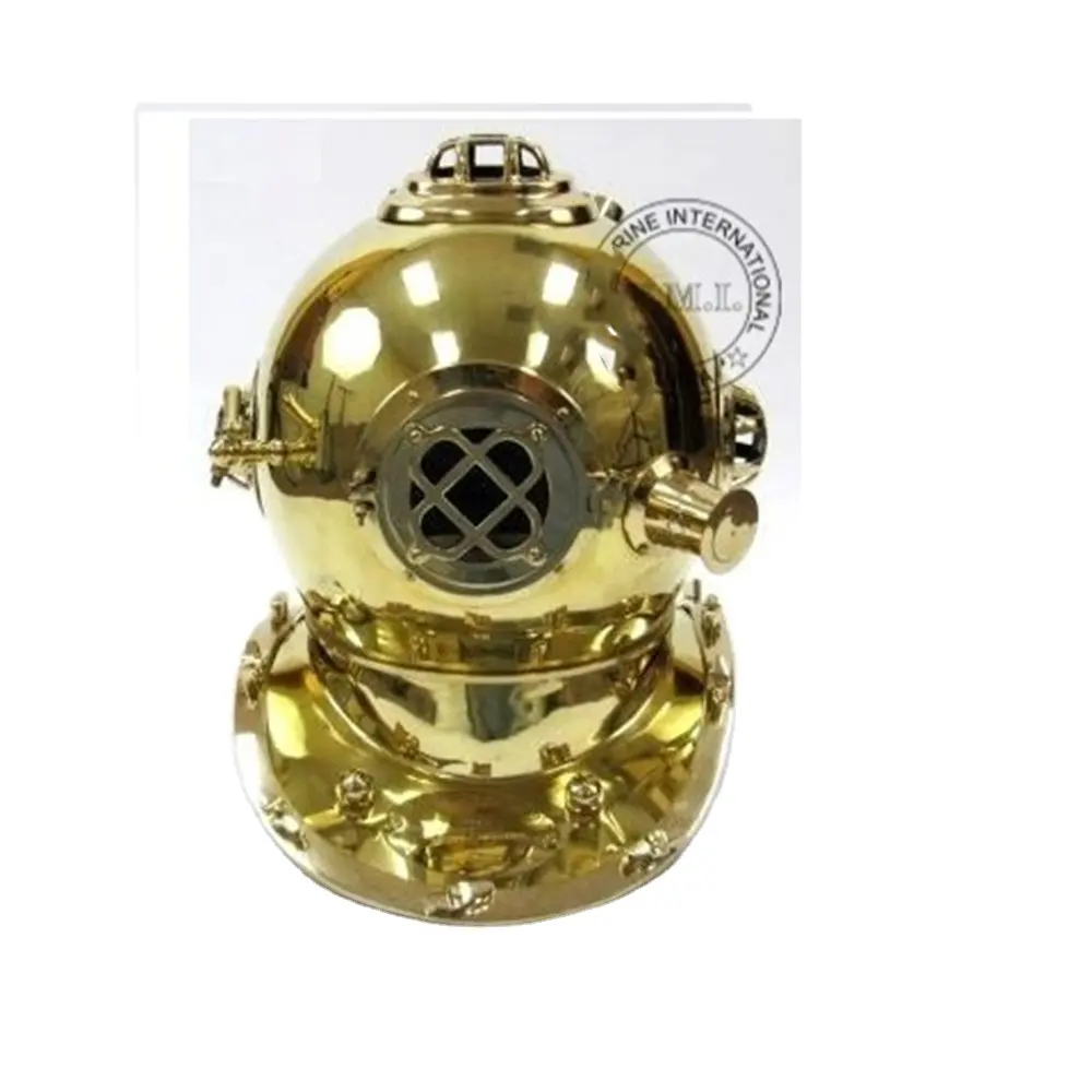 Shiny U.S. Navy Mark V Diver Diving Helmet Nautical Deep Sea Marine Diving Full Size Helmet for Decorative & Gift Item.