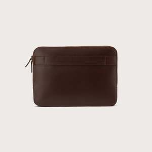 Baxter 17 <b>Inch</b> Vintage Brown Laptop Sleeve Genuine Leather and PU Slim Modern Sling Carrying System Soft Protective for Work - Product Image 3