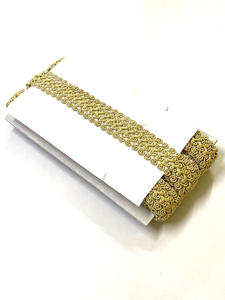 Wholesale <b>Gold</b> and Silver Metallic Thread Glitter Embroidery Lace <b>Trim</b> Gimp for UAE and Middle Est Market - Product Image 4