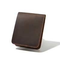 Dompet kulit pria 2025, dompet minimalis merek desainer kulit sapi buatan tangan