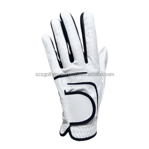 Gant de golf SCS041 en peau de mouton Cabretta véritable de qualité supérieure pour homme, accessoire de sport avec logo personnalisé pour la main gauche - Product Image 2