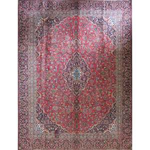 Tapis en laine Mahal noué à la main, design floral vintage luxueux et moderne, artisanal, lavable, décoration intérieure pour la maison et le bureau - Product Image 1