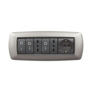 Placca Life Mod. Living Plastica Acciaio Satinato 7 Posti - Product Image 1