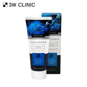 Mousse nettoyante transparente au collagène 3W Clinic 180ml – Nettoyant visage en profondeur, traitement anti-acné, purificateur de pores, raffermissant - Product Image 1