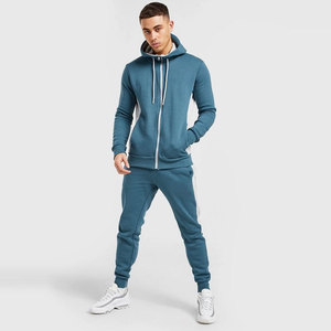 Survêtement en polaire surdimensionné pour hommes, pantalon de survêtement à capuche avec fermeture éclair, costume de jogging, vêtements de sport de fitness, tenue d'entraînement - Product Image 1