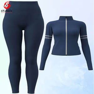 Ensemble de yoga et de gym personnalisé pour femmes, de haute qualité, respirant, en spandex/polyester, vêtements de sport actifs, ensemble deux pièces pour le fitness - Product Image 3