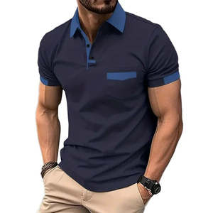 Venta al por mayor de algodón de diseño personalizado de manga corta con estilo para la camisa de polo tela duradera anti-pilling sólido teñido liso para la exportación - Product Image 6