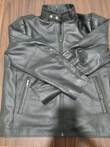 Chaqueta de piel auténtica con cuello elegante al por mayor, chaquetas de primera calidad a prueba de viento para hombre, chaquetas de piel de oveja con cremallera, fabricante - Product Image 4