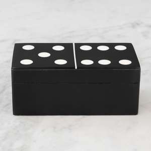 Jeu de dominos et de dés sur le thème noir, boîte de jeu personnalisable en bois, jeux d'intérieur et de pique-nique, accessoires, idées cadeaux - Product Image 6