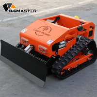 Tondeuse à gazon hybride télécommandée 9,5 CV, machine à couper l'herbe sur chenilles RC avec lame de déneigement pour pentes