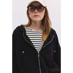Modal <b>Fabric</b> Soft Silky Touch Zipper Hooded Sweatshirt - Product Image 2