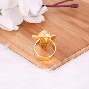 Anillo de Ganesha de Plata de Ley 925 Hecho a Mano, Anillo Único Chapado en Oro Amarillo, Joyería Fina para Ella, Regalo Informal para Festividades - Product Image 5