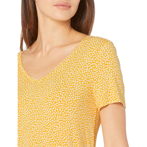 Camiseta deportiva transpirable ligera para mujer, Top de Yoga de verano de secado rápido con cuello, manga corta, estampado sólido, estilo informal - Product Image 4