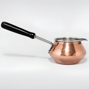 Calentador de Café Turco de Cobre Pulido, Interior de Acero Inoxidable, Mango de Madera Negro, Ecológico, 350 ml, Moderno, para el Hogar - Product Image 6