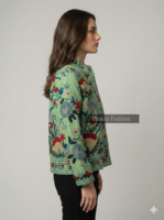 Veste universitaire en velours de coton tricoté, broderie florale bohème, anti-rides, écologique, coupe-vent et respirante, pour l'hiver et l'automne