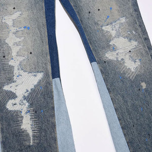 Pocket Style Belt Adjustable Low Waisted <b>Men</b> Baggy Pants Distressed Look Cotton Spandex Made Baggy Look <b>Men</b> Pants - Product Image 3