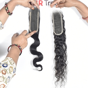 2025 nouveaux produits chauds prix de gros cuticule vierge humaine Remy cheveux HD fermeture extensions ondulées doux soyeux vague lâche à vendre - Product Image 5