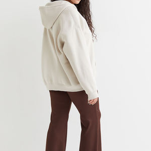 Femmes grande taille 100% coton sweats à capuche sweats conçus sur mesure poids lourd luxe impression hiver blanc Badges en gros - Product Image 6