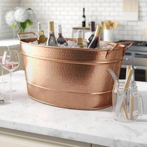 Premium Quality Copper <b>Ice</b> <b>Bucket</b> With Brass Handles and Hammered Finished & Suitable for Rustic Decor - Product Image 1
