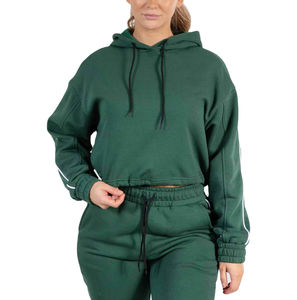 เสื้อฮู้ดครอปท็อปผู้หญิงคุณภาพสูงสำหรับฤดูหนาว บุซับใน พร้อมโลโก้/ดีไซน์สั่งทำ ผ้าโพลีเอสเตอร์/คอตตอน ระบายอากาศได้ดี เป็นมิตรกับสิ่งแวดล้อม สวมใส่สบาย รับสั่งทำ - Product Image 1