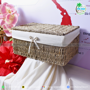 ตะกร้าหญ้าทะเลสานด้วยมือดีไซน์ตะกร้าสินค้าที่เป็นธรรมชาติในบ้าน - Product Image 3