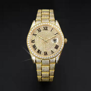 Montre en diamant Moissanite de qualité supérieure pour hommes Montre bling entièrement glacée avec bracelet en acier inoxydable et design Hip Hop de luxe - Product Image 2