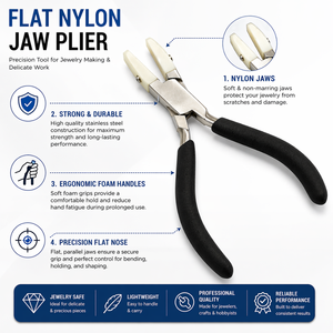 Flat Nylon Jaw Plier Jewelry Making Tool Non Scratch <b>Wire</b> Wrapping Pliers <b>Soft</b> Jaw Jewelry Safe Craft Tool - Product Image 3