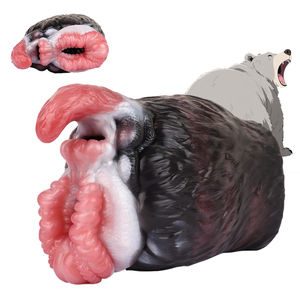 G-6260 <span class=keywords><strong>Grizzly</strong></span> Gấu Nam Masturbator Động Vật Kép Đường Hầm Silicone Âm Hộ Stroker Bất Kết Cấu Kích Thích Dương Vật Huấn Luyện Viên Cho Nam Giới - Product Image 1