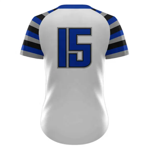 Camiseta de béisbol de dos botones de alta calidad personalizada, ropa deportiva transpirable uniforme con diseño impreso de logotipo personalizado - Product Image 2