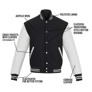2025 Ronpex International Baseball Varsity <b>Jacket</b> for <b>Men</b>-100% Wool Slim Fit <b>Summer</b> Design Quick Dry & Breathable - Product Image 1