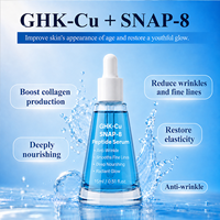 Suero de Péptidos de Cobre Azul GHK-Cu de Alta Pureza 5000 ppm con Snap-8, Suero Facial Reafirmante Antienvejecimiento, Cuidado de la Piel Personalizado con COA y MSDS