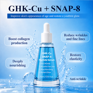 Sérum au peptide de cuivre bleu GHK-Cu de haute pureté 5000 ppm avec sérum facial raffermissant anti-âge Snap-8, soins de la peau personnalisés avec COA MSDS - Product Image 3