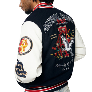Veste universitaire pour homme avec broderie personnalisée, style vintage streetwear, veste bomber Letterman unisexe, uniforme de baseball de haute qualité avec patchs - Product Image 6