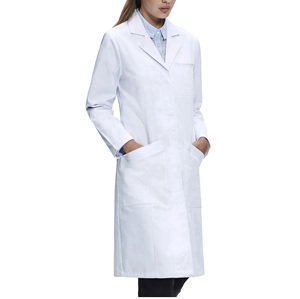 Blouse médicale unisexe respirante de qualité supérieure pour médecins et infirmières, longue tunique de laboratoire blanche en polyester et coton, sérigraphiée, pour hôpital - Product Image 3