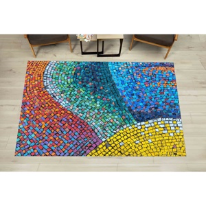 Colorful <b>Mosaic</b> Rug: Modern <b>Art</b> Printed Floor Mat, Non-Slip,Nonwoven Soft Rug - Product Image 1