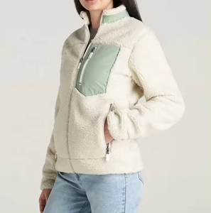 Vente en gros, offre spéciale, vêtements d'hiver, veste colorée en polaire à manches longues, veste personnalisée à fermeture éclair pour femmes respirante grande taille - Product Image 3