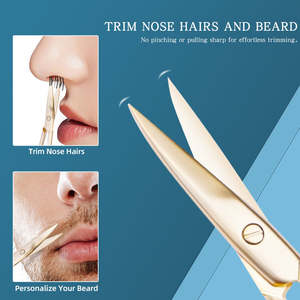 Ciseaux professionnels en acier inoxydable pour nez incurvé et arrondi ciseaux à cheveux pour le toilettage moustache barbe cils coupe - Product Image 2