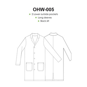 Bata blanca de manga larga Uniforme de médico Laboratorio Hospital Farmacia Uniforme médico Personalización Batas de laboratorio - Product Image 6