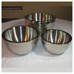 Tazones Dobles de Acero Inoxidable Pulido Hechos a Mano, Diseño Aislado de Alta Calidad, Ecológicos, para Servir Comida Caliente o Fría en Hoteles - Product Image 3