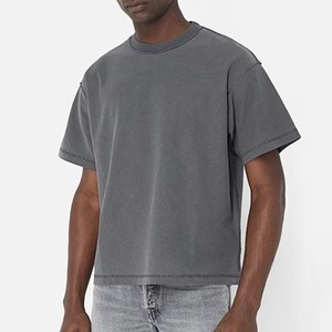 T-shirt en coton pour hommes, décontracté, à manches courtes, col rond, confortable, basique, surdimensionné, coupe ample, Street Wear - Product Image 5