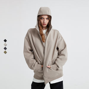 เสื้อฮู้ดผู้ชายแบบรูดซิปรูดซิปปกซิปขนาดใหญ่พิเศษ350ก. สินค้าขายดี - Product Image 3